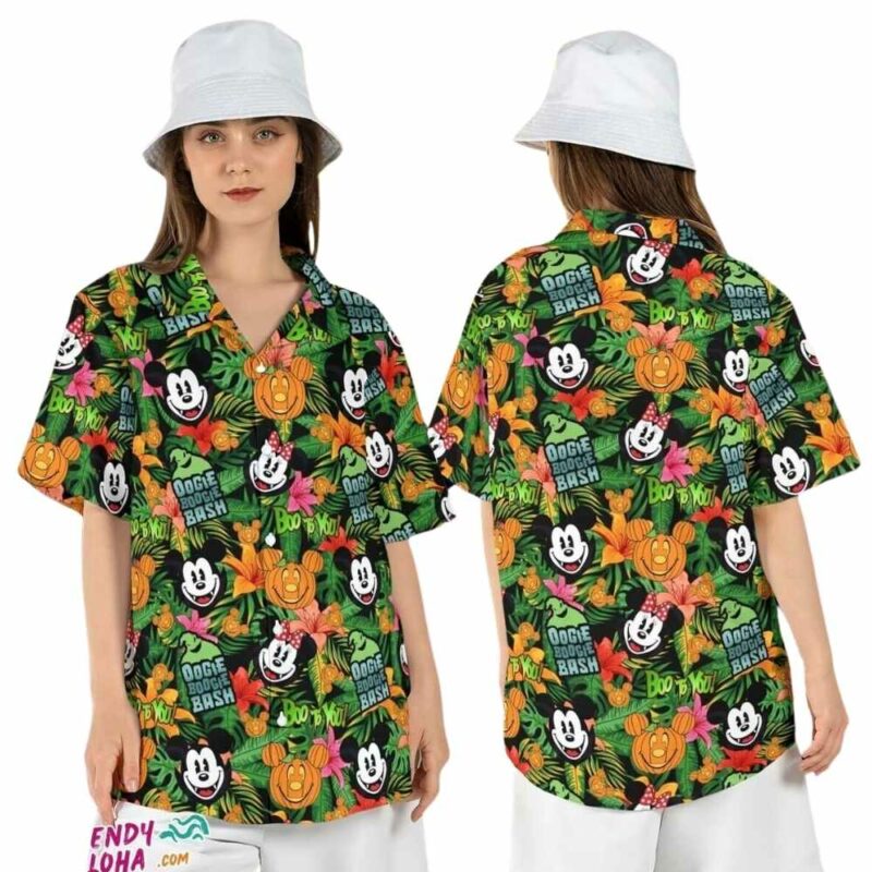 Oogie boogie bash vampire mickey minnie halloween disney hawaiian shirt 1