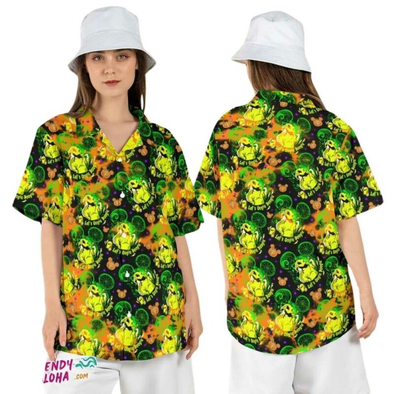 Oogie boogie mickey ears disneyland halloween bash hawaiian shirt 1