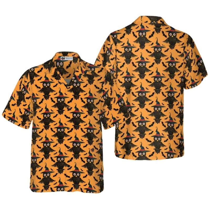Owl halloween pattern hawaiian shirt 1