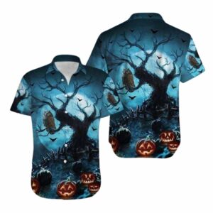 Owl Night Pumpkin Halloween Hawaiian Shirt