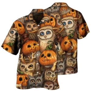 Owl Pumpkin Halloween Hawaiian Shirt