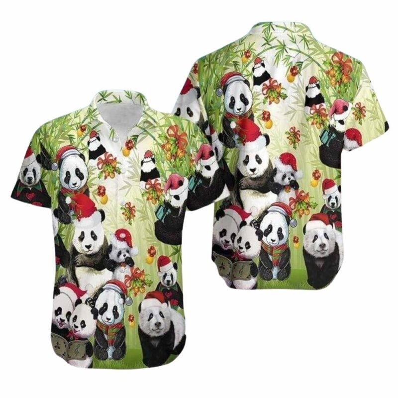 Panda claus christmas hawaiian shirt 1