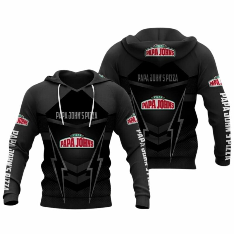 Papa Johns Pizza Logo Black Funny All Over Print Hoodie