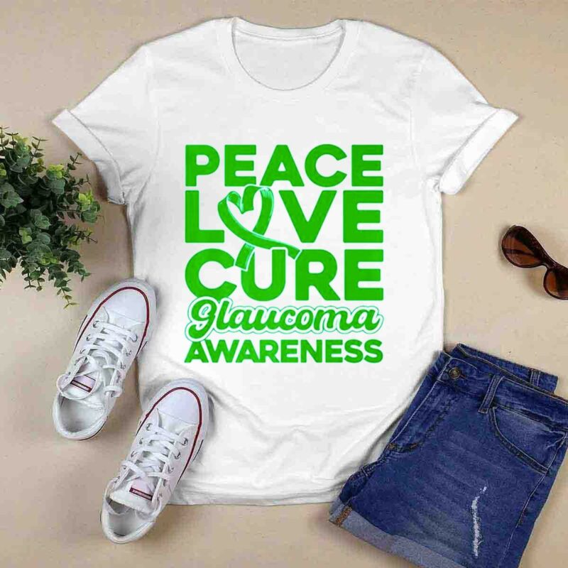 Peace Love Cure Glaucoma Awareness 0 T Shirt