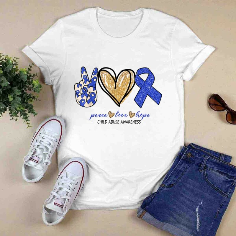 Peace Love Hope Child Abuse Awareness 0 T Shirt