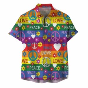 Peace Love Hippie Hawaiian Shirt