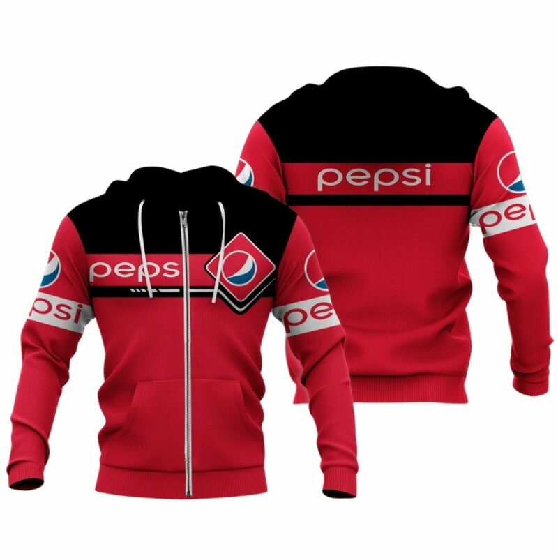 Pepsi In My Heart Red And Black All Over Print Hoodie