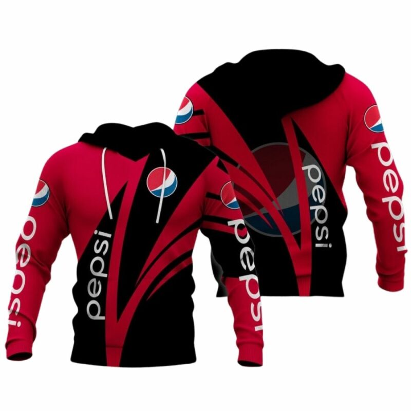 Pepsi Logo In My Heart Black And Red All Over Print Hoodie