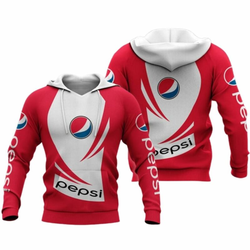 Pepsi Logo White And Red All Over Print Hoodie