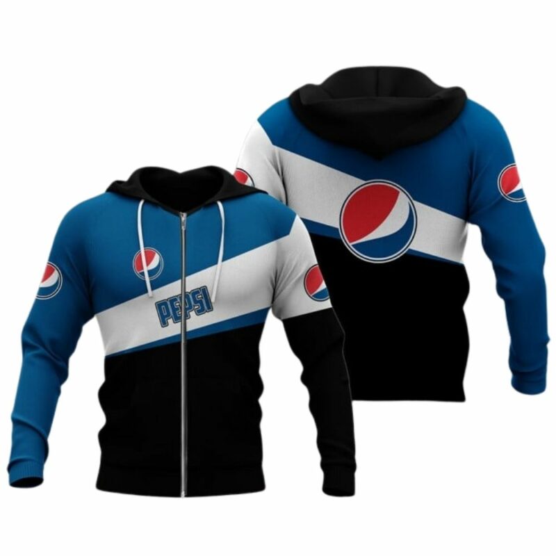 Pepsi Logo White Blue And Black All Over Print Hoodie