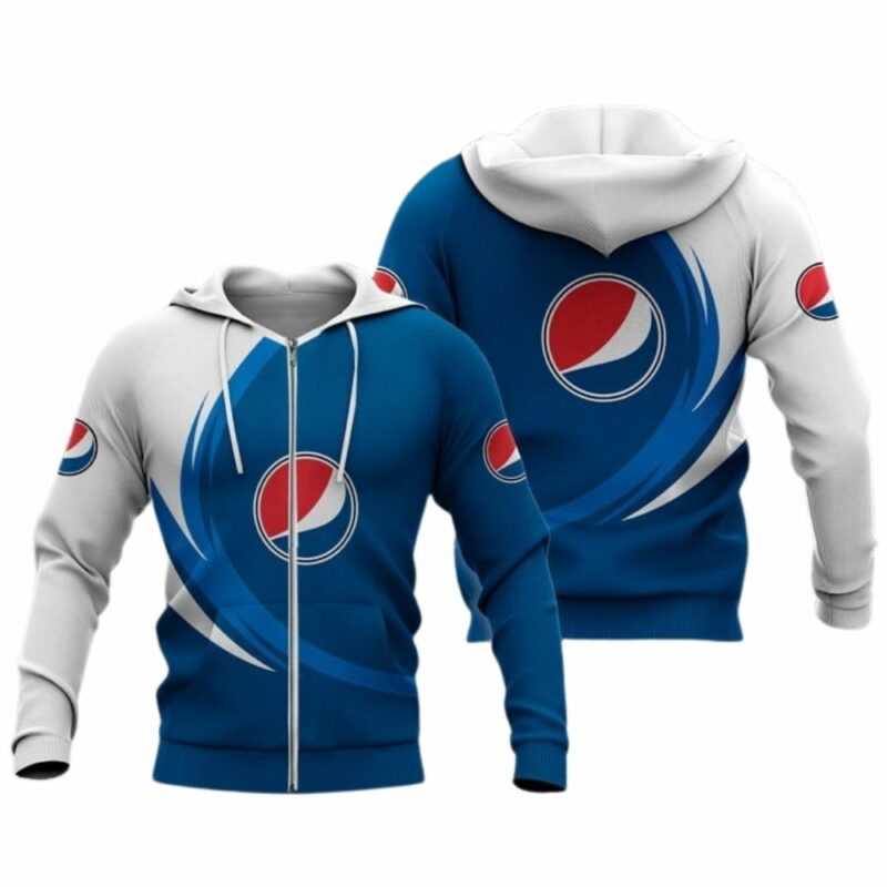 Pepsi My Love Logo Blue And White All Over Print Hoodie