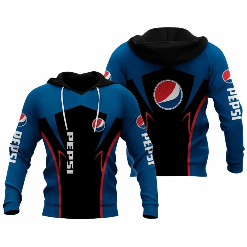 Pepsi Uniform Blue And Black All Over Print Hoodie