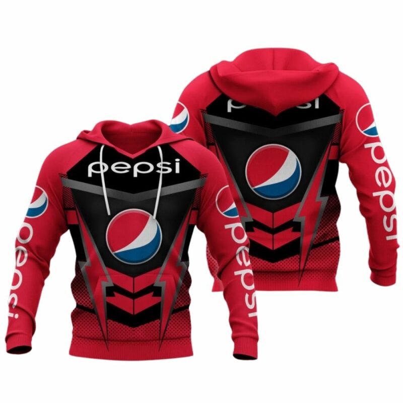 Pepsi Uniform Logo Black And Red All Over Print Hoodie