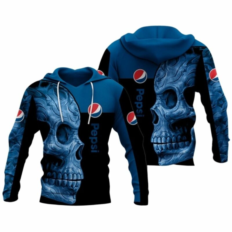 Pepsi With Skull All Over Print Hoodie