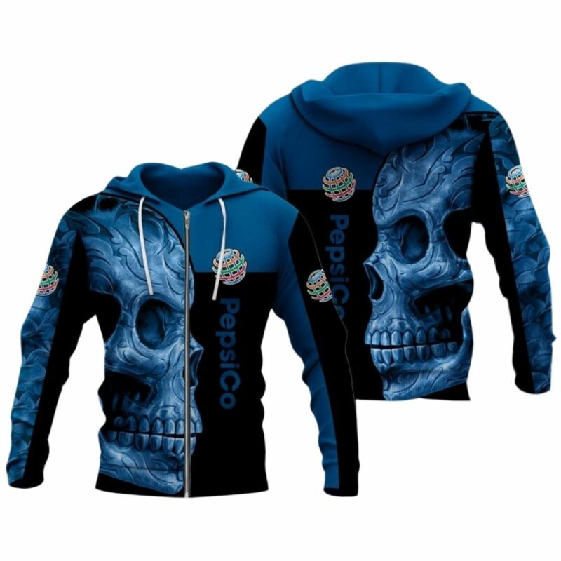 Pepsico With Skull All Over Print Hoodie