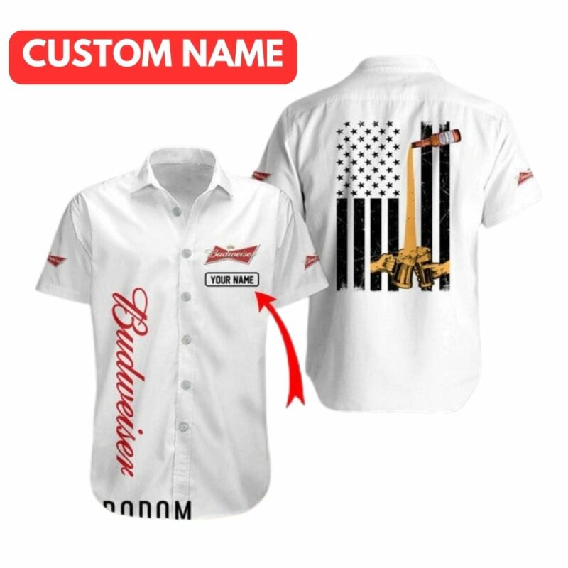 Personalized American Budweiser Ripped Hawaiian Shirt