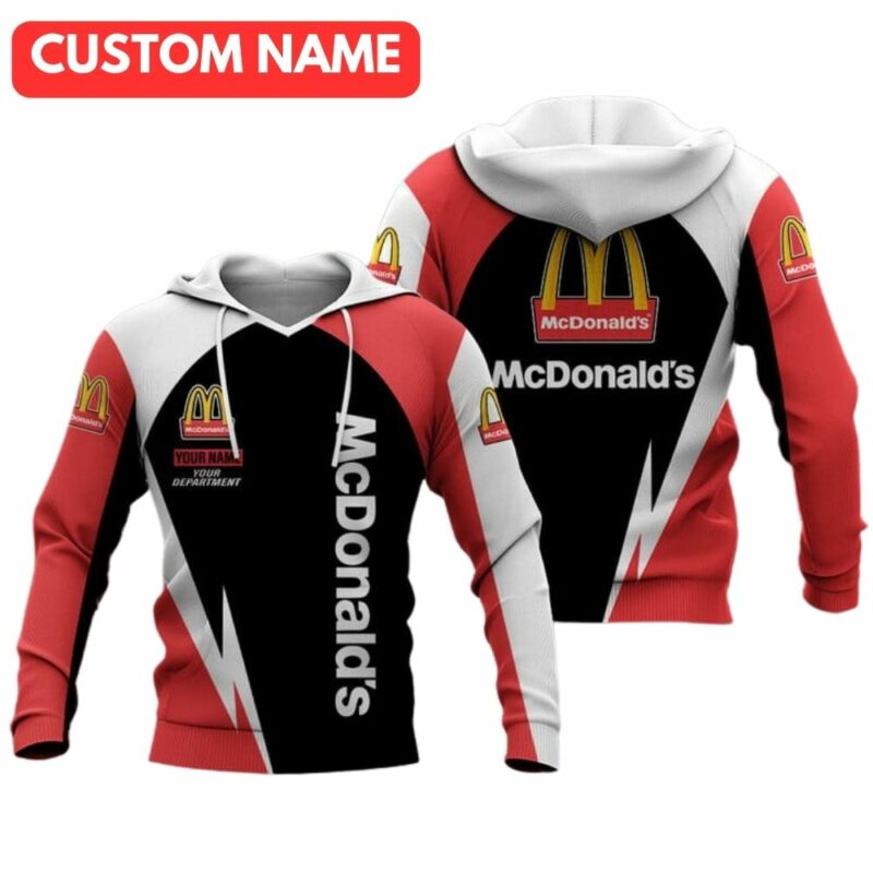 Personalized And Department McDonalds Funny White Black And Red All Over Print Hoodie