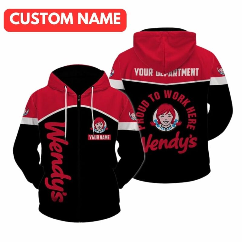 Personalized And Department Proud To Work Here Wendys All Over Print Hoodie