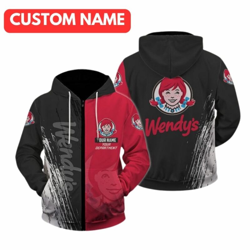 Personalized And Department Wendys In My Heart Black And Red All Over Print Hoodie