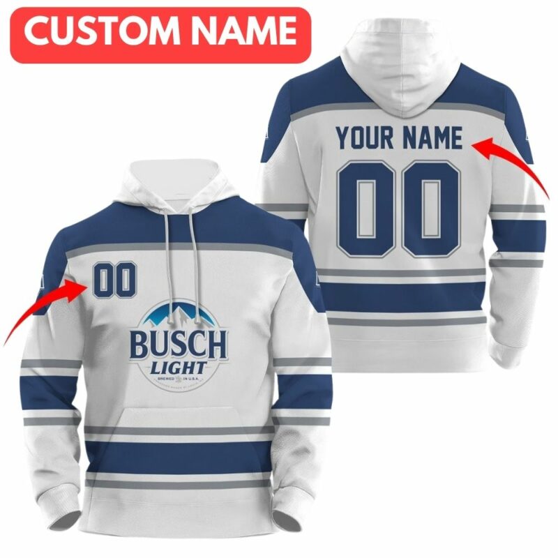 Personalized And Number Busch Light Logo All Over Print Hoodie