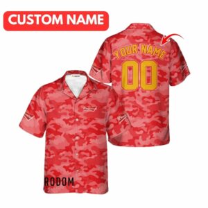 Personalized Budweiser Beer Red Camouflage Hawaiian Shirt
