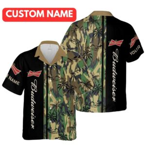 Personalized Budweiser Camouflage Hawaiian Shirt