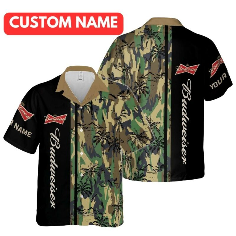 Personalized Budweiser Camouflage Hawaiian Shirt