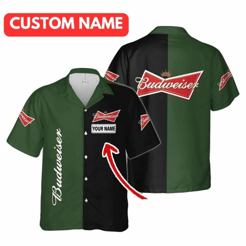 Personalized Budweiser Tropical Beach Vacation Hawaiian Shirt