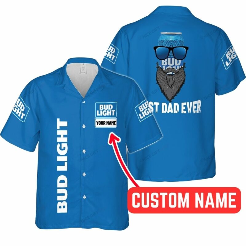 Personalized Bug Light Beards Best Dad Ever Hawaiian Shirt