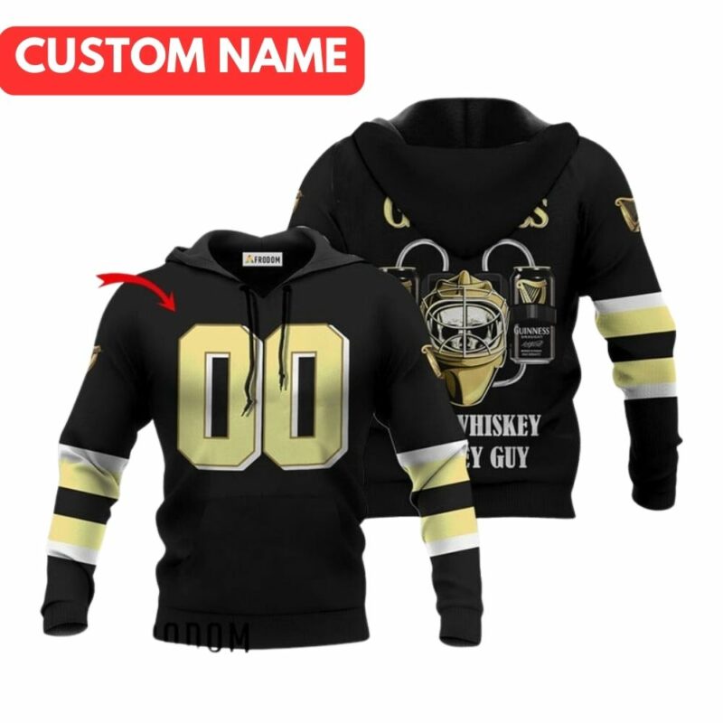 Personalized Cold Guinness Beer Hockey Guy All Over Print Hoodie