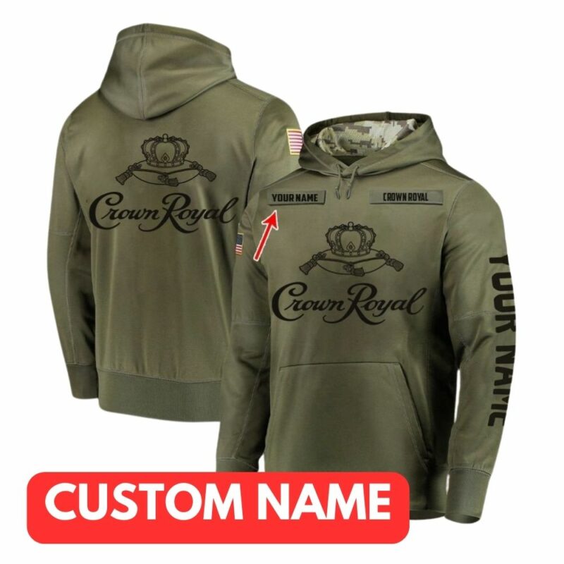 Personalized Crown Royal Army All Over Print Hoodie