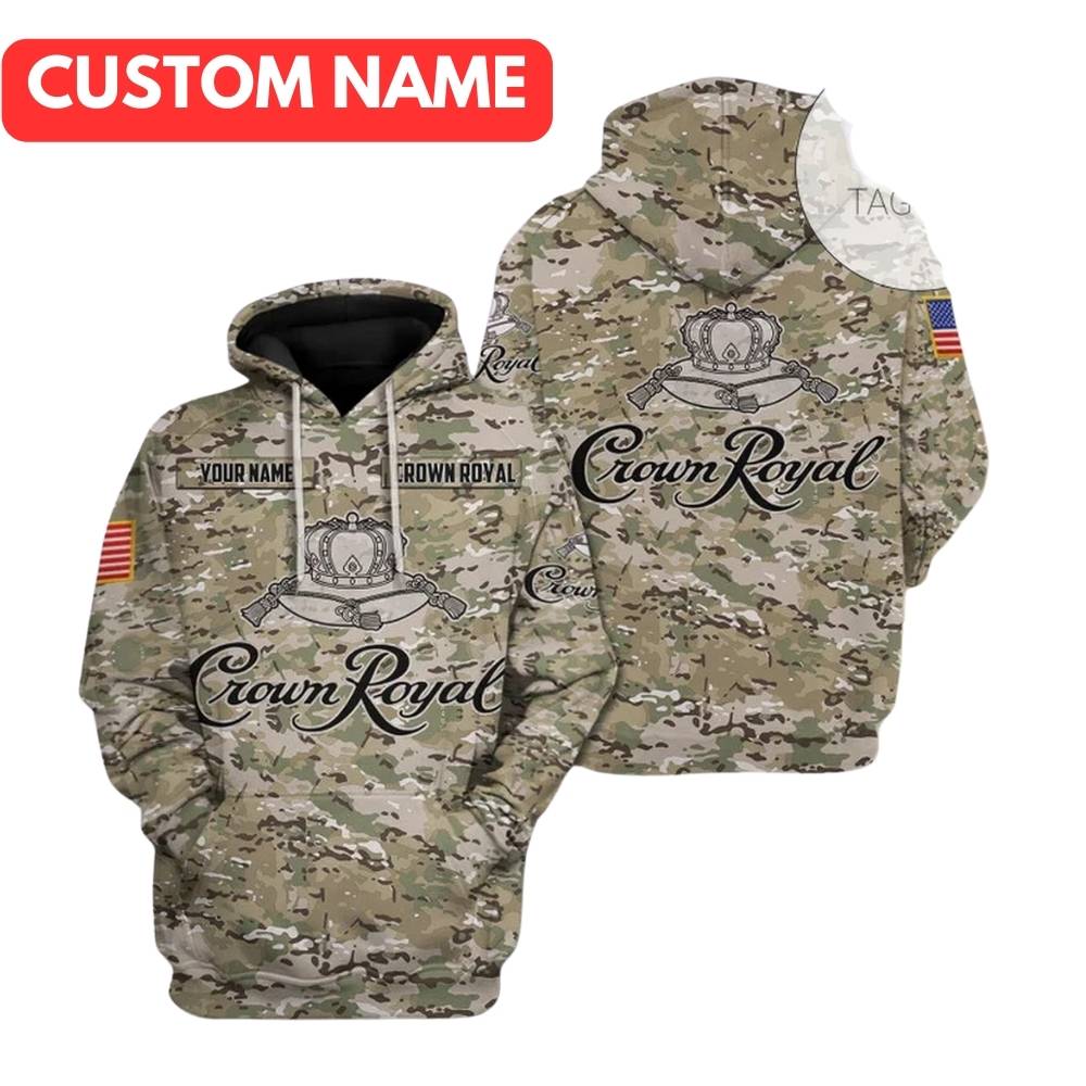 Personalized Crown Royal Camouflage All Over Print Hoodie