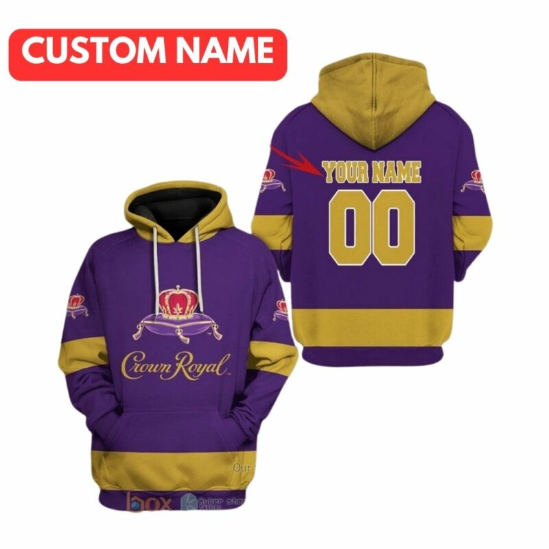 Personalized Crown Royal Purple Yellow All Over Print Hoodie