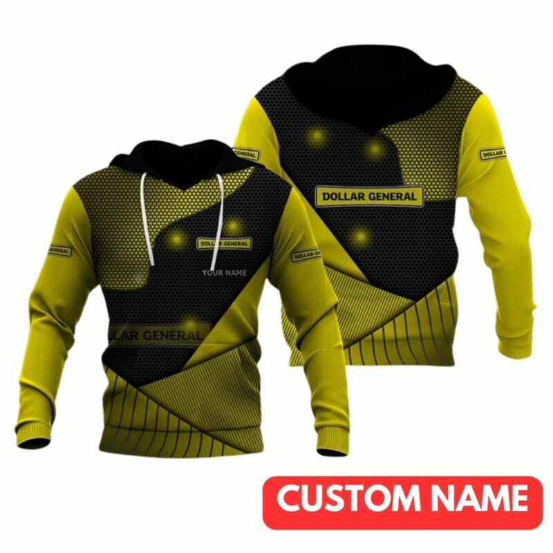 Personalized Dollar General Logo In My Heart Yellow And Black All Over Print Hoodie