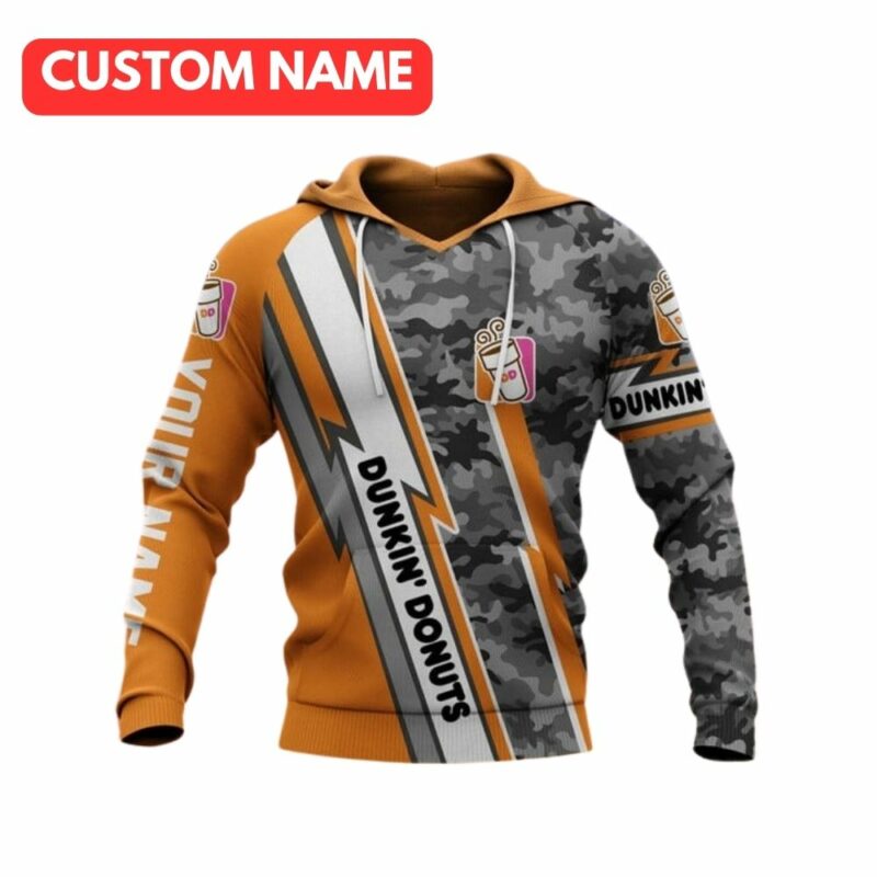Personalized Dunkin Donuts Camouflage All Over Print Hoodie All Over Print Hoodie