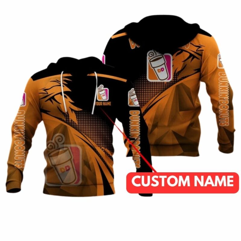 Personalized Dunkin Donuts In My Heart Black And Orange All Over Print Hoodie All Over Print Hoodie