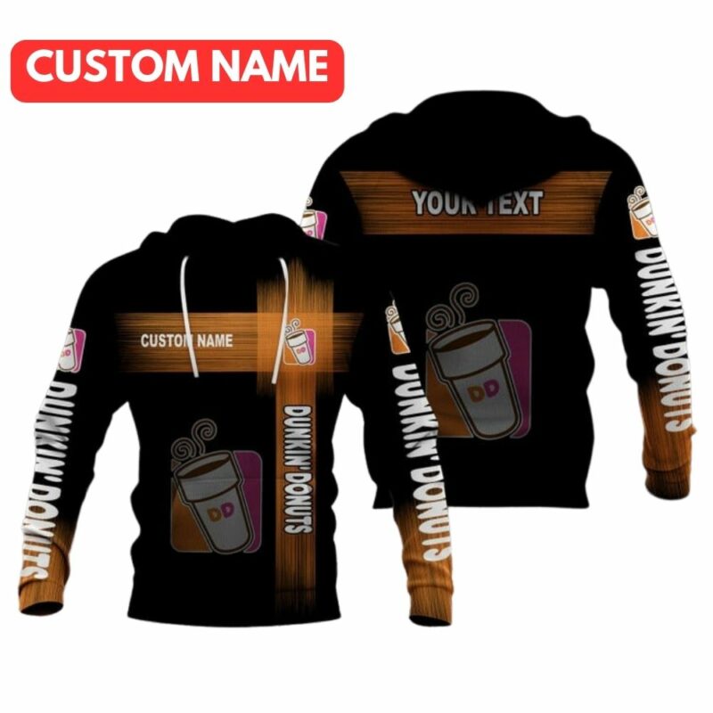 Personalized Dunkin Donuts Logo In My Heart Black All Over Print Hoodie All Over Print Hoodie