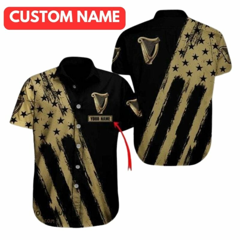 Personalized Guinness Beer With Flag American Hawaiian Shirt