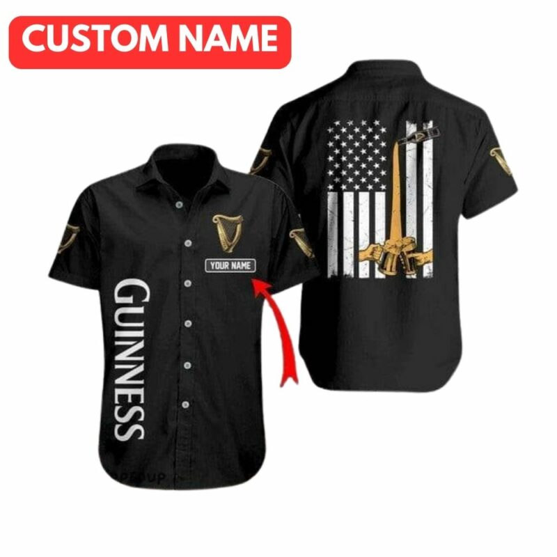 Personalized Guinness Beer With Flag USA Hawaiian Shirt