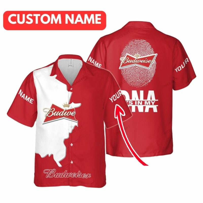 Personalized Its In My DNA Budweiser Hawaiian Shirt