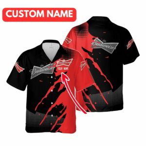 Personalized Logo Budweiser In My Heart Scratch Hawaiian Shirt