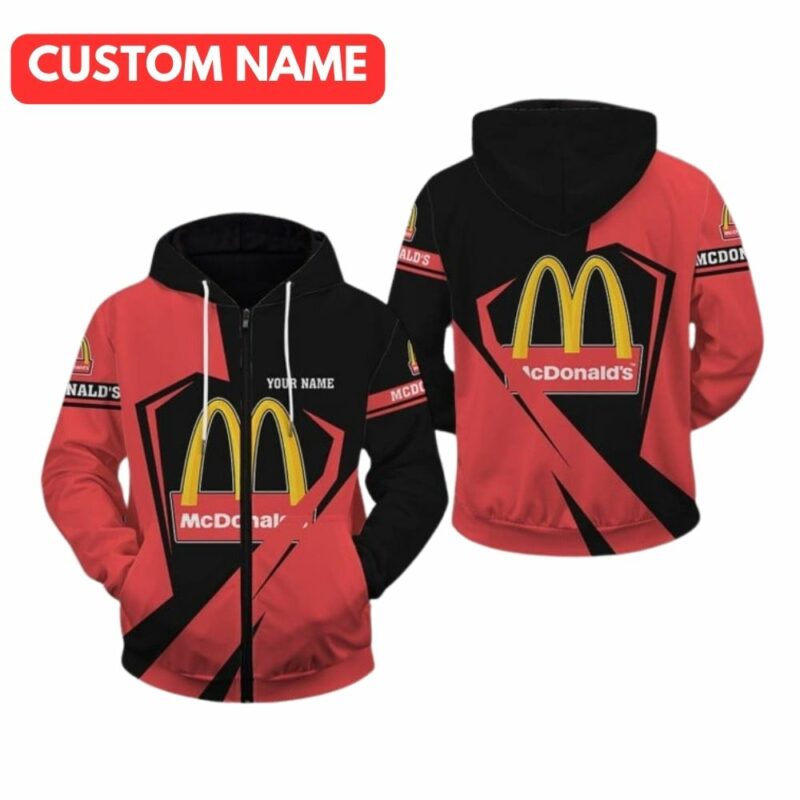 Personalized Logo Funny Black And Red All Over Print Hoodie