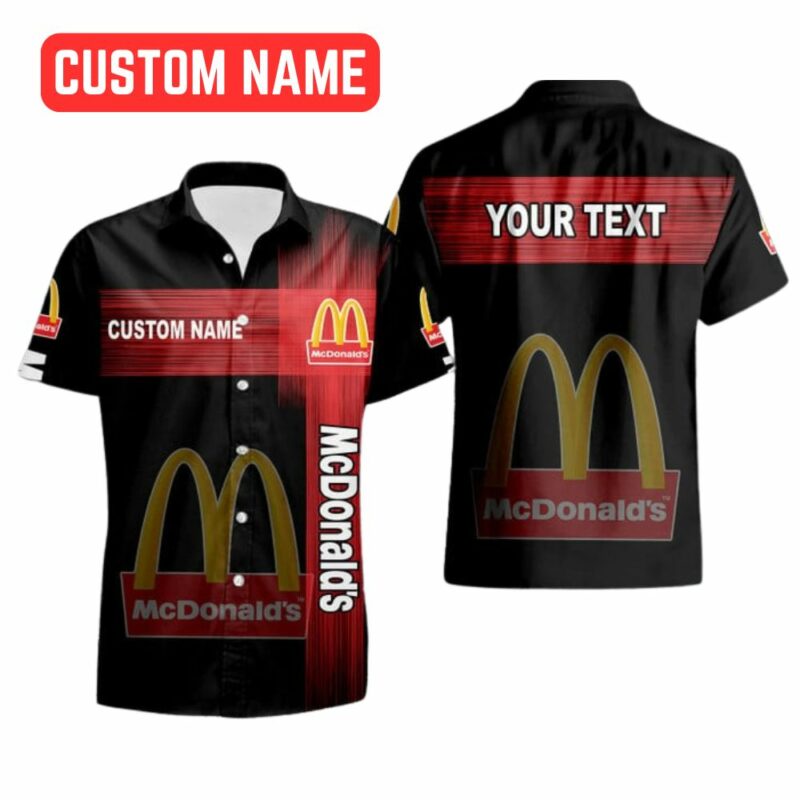 Personalized Logo McDonalds In My Heart Black And Red Hawaiian Shirt