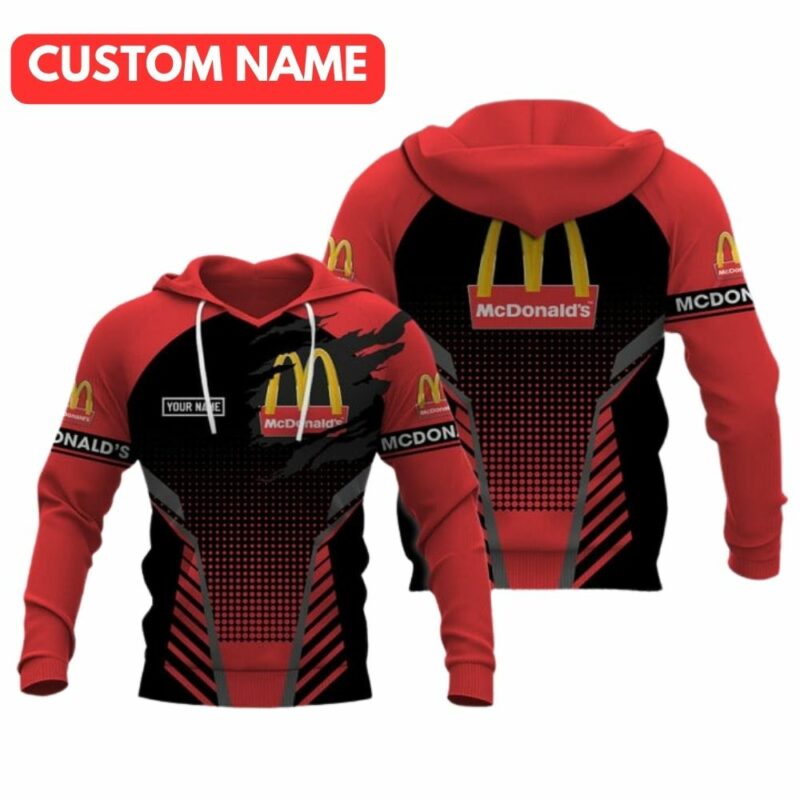 Personalized Logo McDonalds In My Heart Scratch Black And Red All Over Print Hoodie