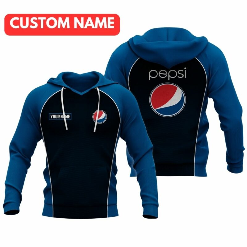 Personalized Logo Pepsi In My Heart Funny Black And Blue All Over Print Hoodie