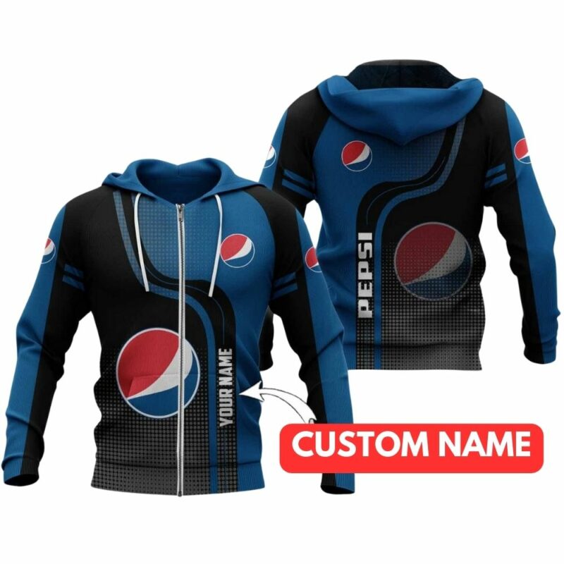 Personalized Logo Pepsi My Heart Black And Blue Funny All Over Print Hoodie