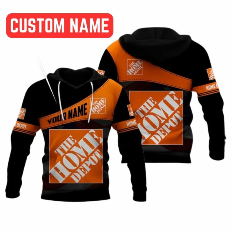 Personalized Logo The Home Depot In My Heart Black And Orange All Over Print Hoodie