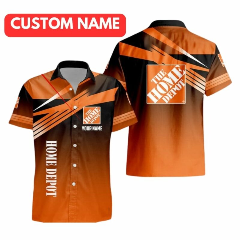 Personalized Logo The Home Depot In My Heart Funny Orange Hawaiian Shirt