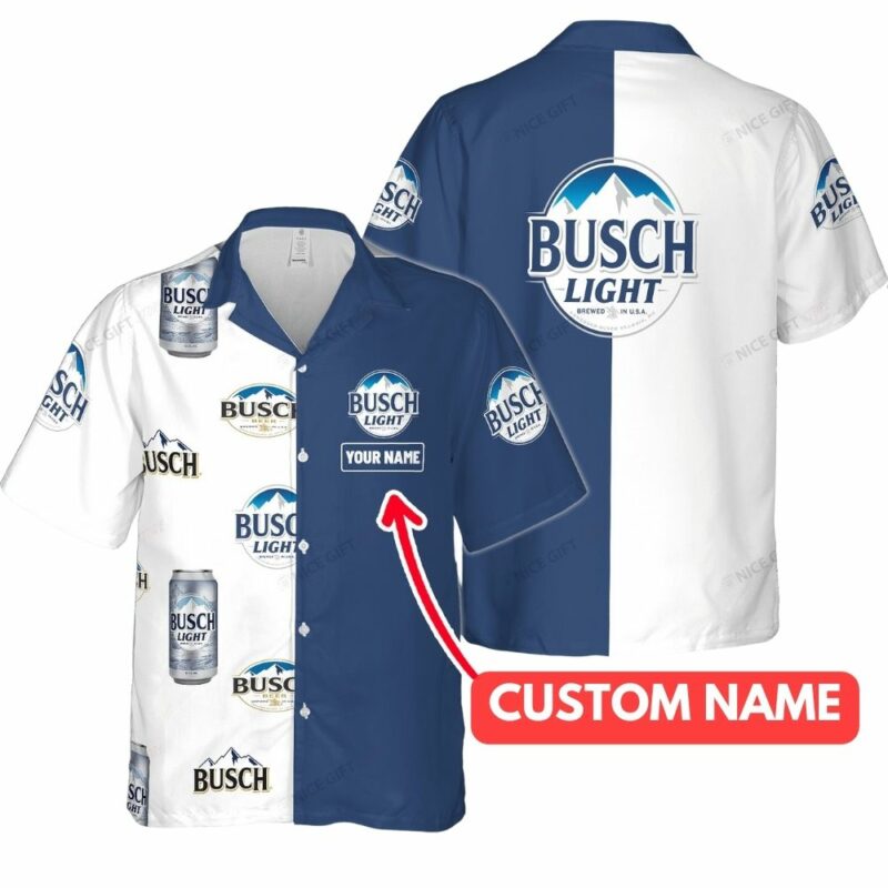 Personalized Many Logo Busch Light Hawaiian Shirt