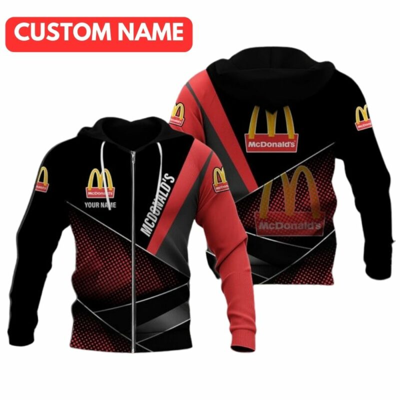 Personalized McDonalds Black And Red All Over Print Hoodie